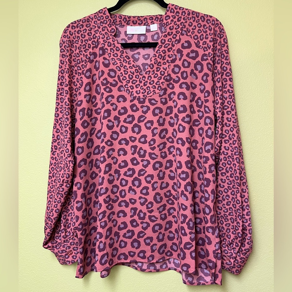 Stylish Pink Leopard Print Blouse